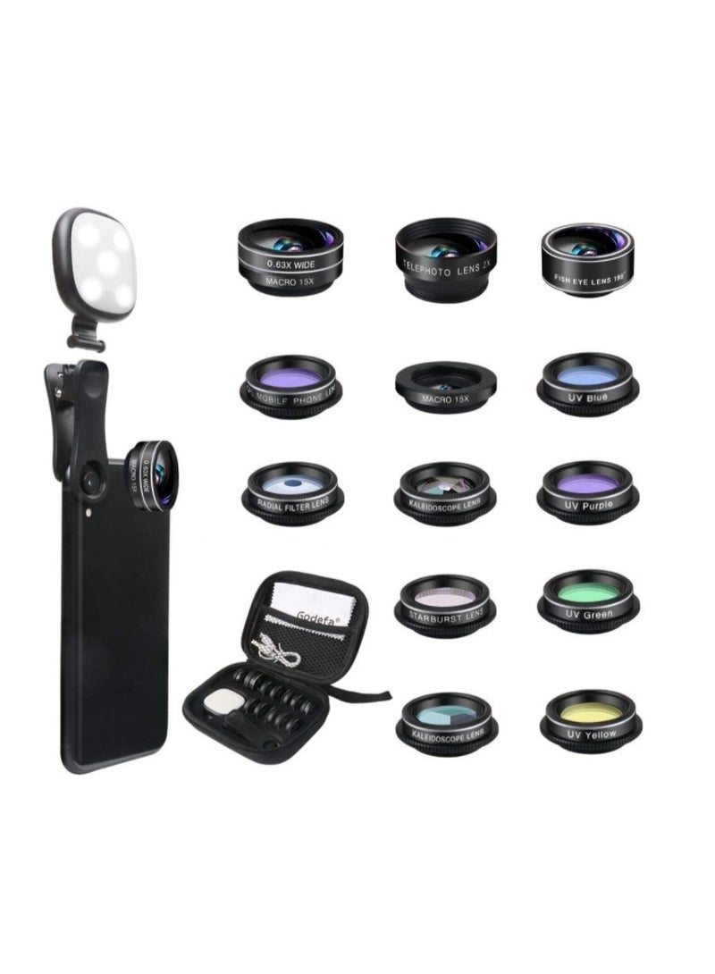 14-in-1 Phone Special Effects Lens Kit – Fisheye, Wide-Angle, Macro, Telephoto, Star Filter & Fun Creative Lenses for Mobile Photography  - Image 1