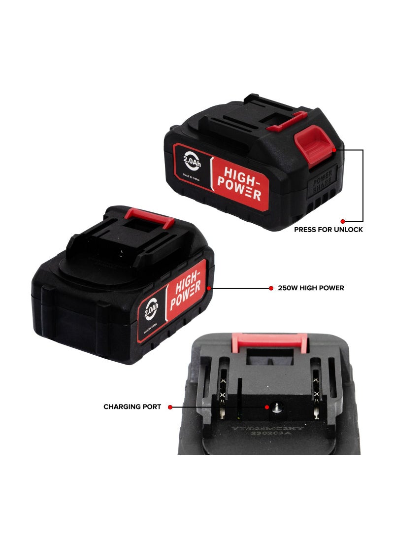 Toby's - Cordless Electric Pressure Washer Pump Car Cleaning Kit 250W Lithium Battery High Pressure Portable Handheld Car Cleaning Device Extension Bar Garden Outdoor Cleaner Tool - Image 1