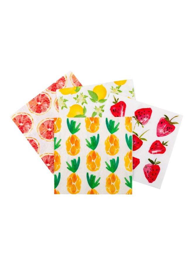 Restaurantware 13 Inch Paper Luncheon Napkins, 500 Pineapple Design Printed Napkins - 3-Ply, Textured Edges, White Paper Decorated Napkins, Soft And Strong, For Parties Or Catering Events  - Image 1