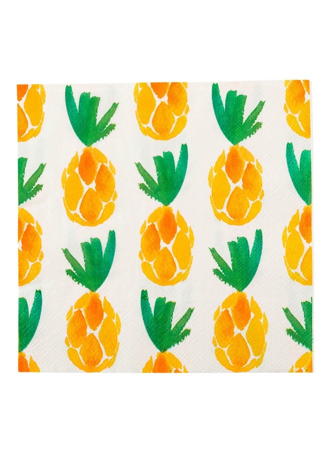 Restaurantware 13 Inch Paper Luncheon Napkins, 500 Pineapple Design Printed Napkins - 3-Ply, Textured Edges, White Paper Decorated Napkins, Soft And Strong, For Parties Or Catering Events  - Image 2