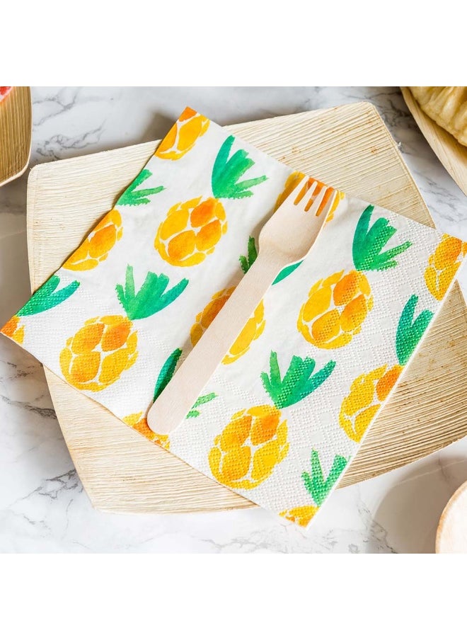 Restaurantware 13 Inch Paper Luncheon Napkins, 500 Pineapple Design Printed Napkins - 3-Ply, Textured Edges, White Paper Decorated Napkins, Soft And Strong, For Parties Or Catering Events  - Image 3