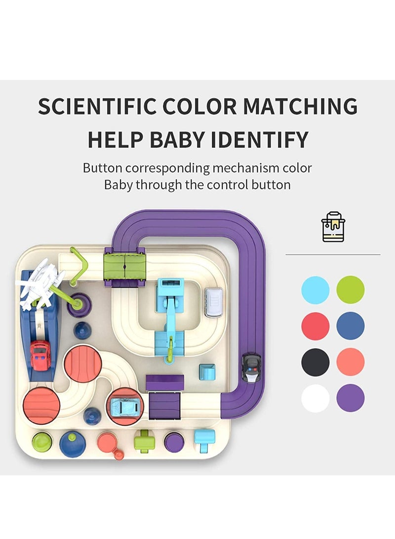 Excefore لعبة سيارة مغامرة، لعبة مسار سباق سيارات للأطفال، سيارات تعليمية ذكية للأطفال، ألعاب فضاء للأطفال، ألعاب منتسوري للأولاد الذين تتراوح أعمارهم بين 3 سنوات هدايا للأطفال من عمر 3 4 5 6 - Image 3