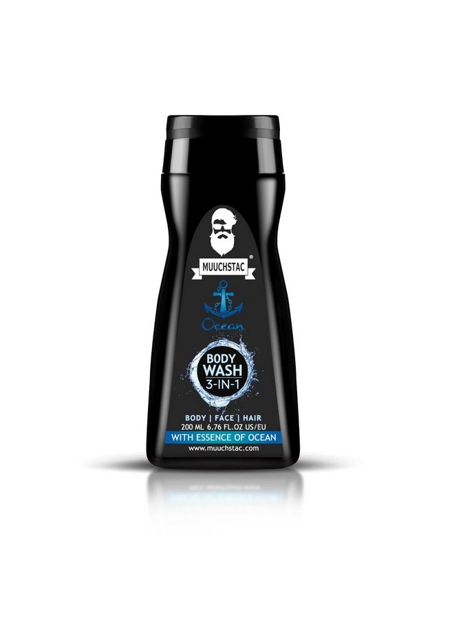 MUUCHSTAC - Ocean 3In1 Body Wash For Men Clear Skin Controls Sweat Fights Body Acne & Bad Odour Shower Gel For Longlasting Fresh 200 Ml - Image 1