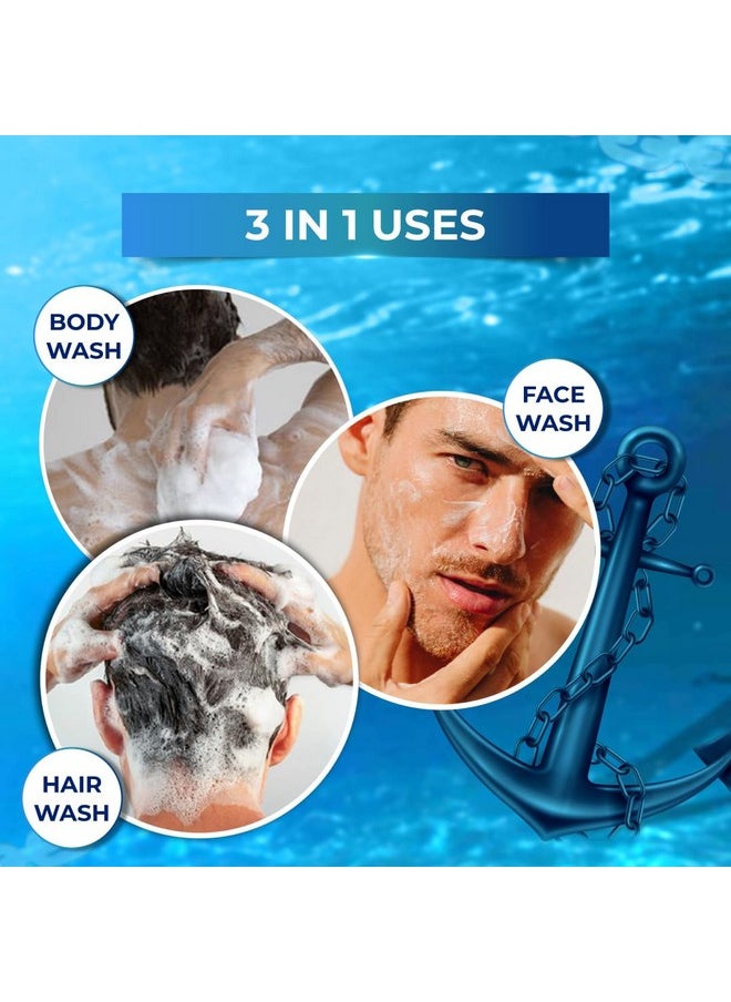 MUUCHSTAC - Ocean 3In1 Body Wash For Men Clear Skin Controls Sweat Fights Body Acne & Bad Odour Shower Gel For Longlasting Fresh 200 Ml - Image 1