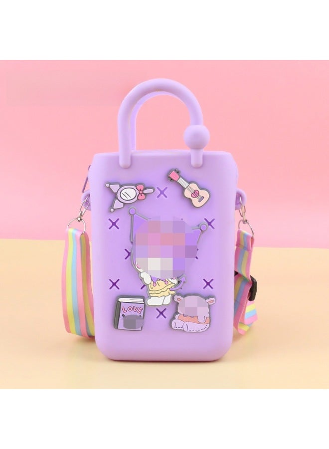 إسكدنيا DIY هول حقيبة لطيف الملحقات الصيف شاطئ عطلة حقيبة يد ملونة هول حقيبة DIY شاطئ حقيبة جيلي حقيبة-الألوان: 57--سحاب - Image 1