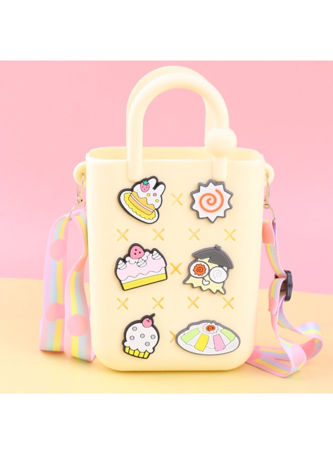 إسكدنيا DIY هول حقيبة لطيف الملحقات الصيف شاطئ عطلة حقيبة يد ملونة هول حقيبة DIY شاطئ حقيبة جيلي حقيبة-الألوان: 57--سحاب - Image 3