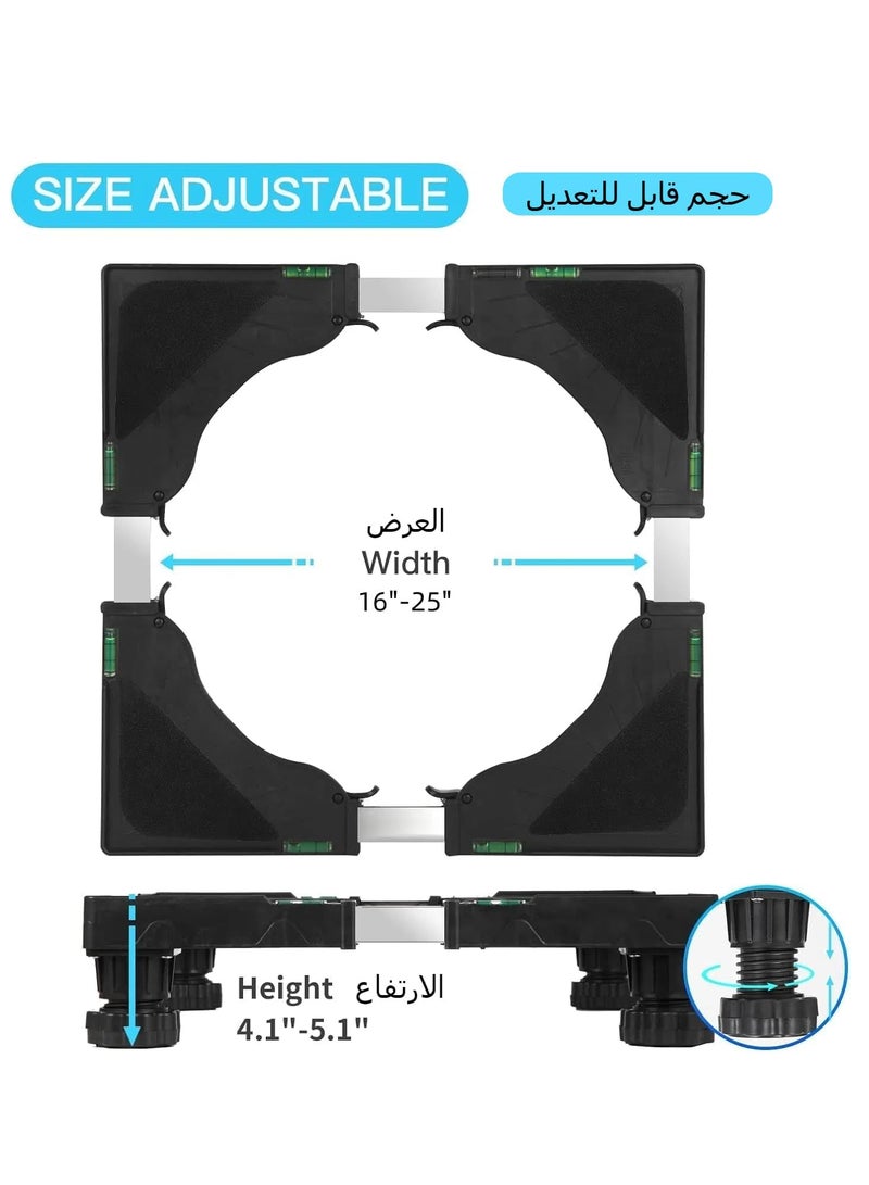 Relex Large Appliance Stand Base,  Washing Machine Stand for with 4 Adjustable Strong Feet, Stand with 4 Wheels Mobile Roller Cart - Image 4