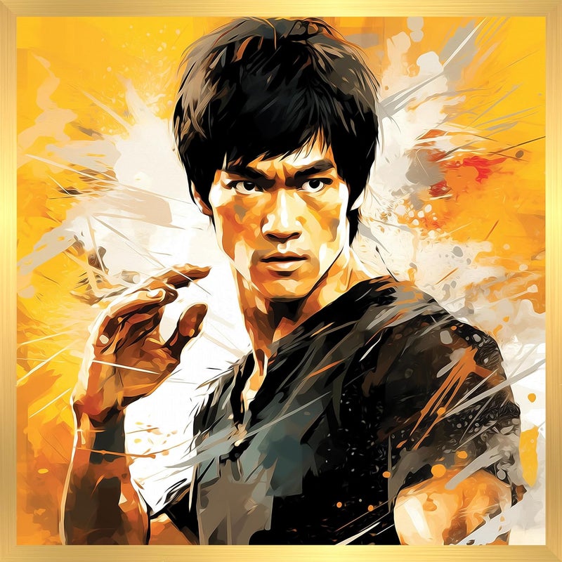 Anaadi Bruce Lee Boxing Legend Laminated Photo Frame Bruce Lee Wall Dcor Painting For Home Office Decoration 12 X 12 Inch - Image 1