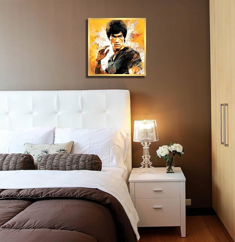 Anaadi Bruce Lee Boxing Legend Laminated Photo Frame Bruce Lee Wall Dcor Painting For Home Office Decoration 12 X 12 Inch - Image 4