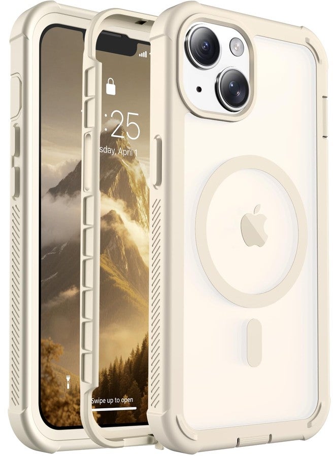 jaroco Magnetic for iPhone 13 Case, [Compatible with MagSafe][Military Grade Drop Protection][Heavy Duty Protection][Non-Slip][Shockproof] 2-Layer Durable Bumper Phone Case 6.1''-Antique White - Image 1