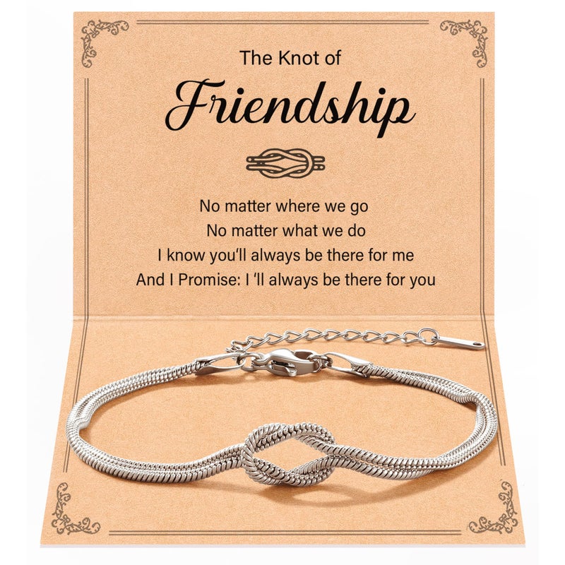 Tarsus Friendship Gifts for Women, Friendship Bracelets Love Knot Best Friend Birthday Christmas Valentines Galentines Day Jewelry Gifts for Women Friends Bff Bestie - Image 1