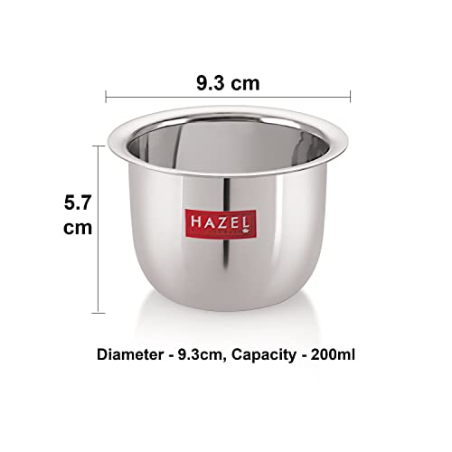 HAZEL Stainless Steel Tea Glasses Mini Traditional Design Coffee Milk Serving Glass Patra Pela, Set of 2, 9.3 cm, 200 ML, Silver - Image 4