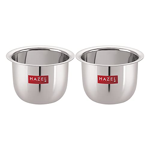 HAZEL Stainless Steel Tea Glasses Mini Traditional Design Coffee Milk Serving Glass Patra Pela, Set of 2, 9.3 cm, 200 ML, Silver - Image 1
