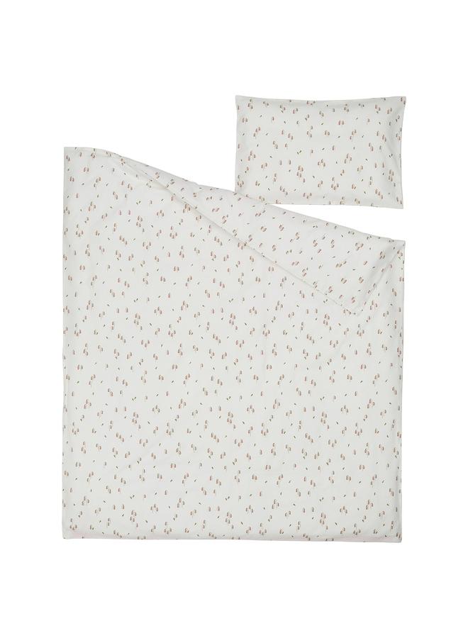 erorex Duvet cover 1 pillowcase for cot, white/floral pattern, 110x125/35x55 cm - Image 5