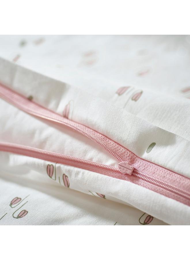 erorex Duvet cover 1 pillowcase for cot, white/floral pattern, 110x125/35x55 cm - Image 4