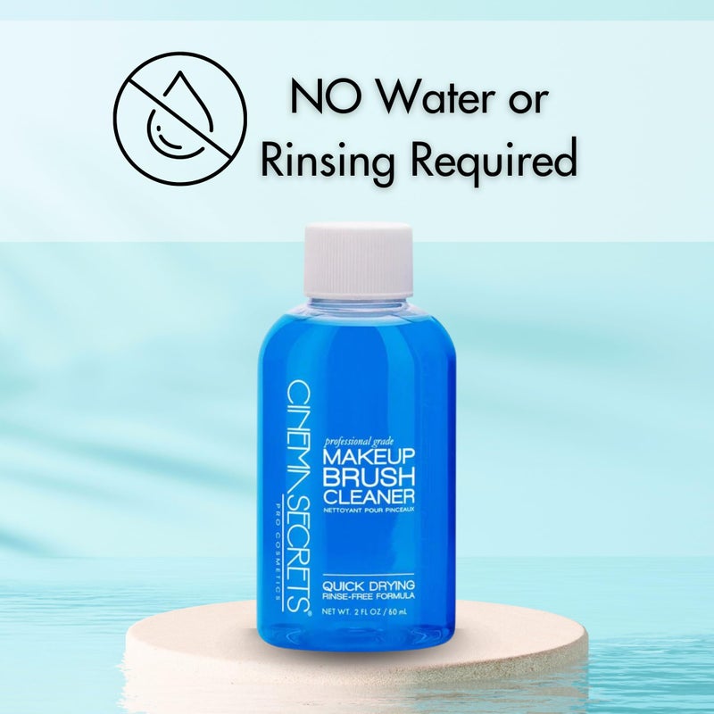 Cinema Secrets Original Blue Vanilla Makeup Brush Cleaner Solution - Professional Cleanser for Makeup Brushes - Quick-Drying, Rinse-Free Formula - Removes Stubborn Waterproof Make Up (2 fl oz) - Image 4