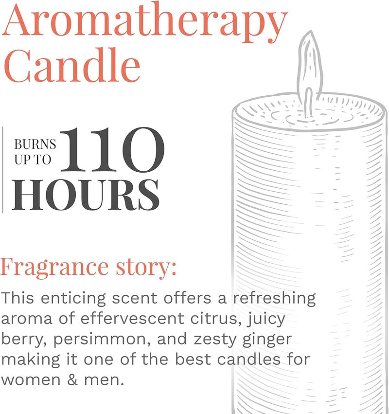 Candle-Lite Scented Evening Fireside Glow Fragrance, One 18 oz. Single-Wick Aromatherapy Candle with 110 Hours of Burn Time, Off-White Color, Jar - Image 2