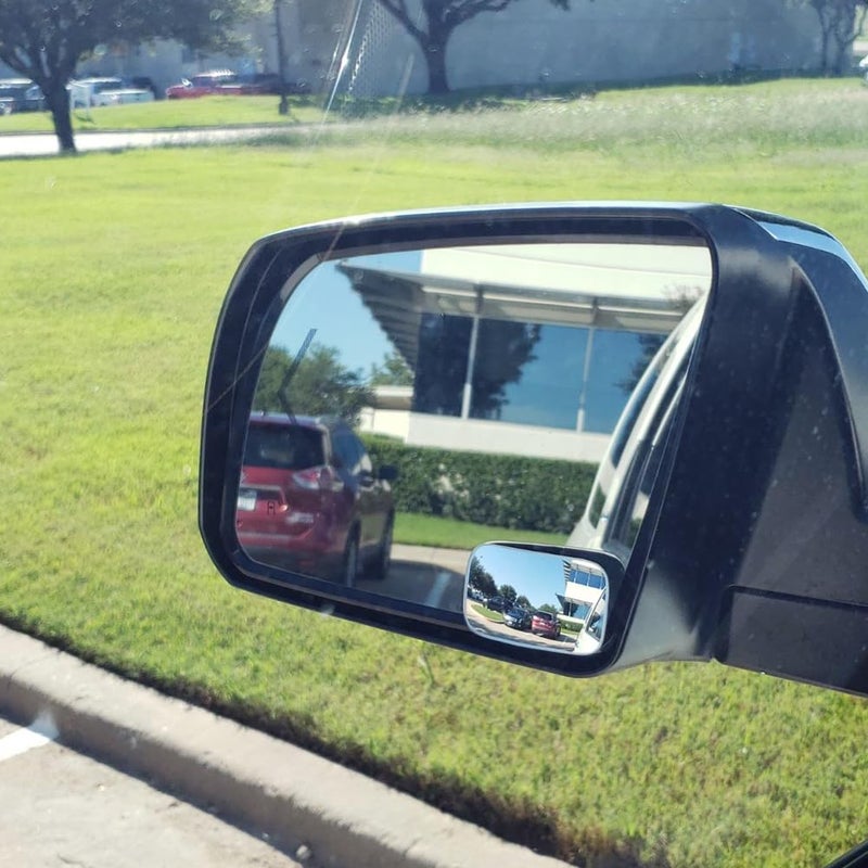Generic Ampper Blind Spot Mirror Rectangular, HD Glass Frameless Stick on Adjustabe Convex Wide Angle Rear View Blind Spot Car Mirror for Car Blind Spot, Pack of 4  - Image 2