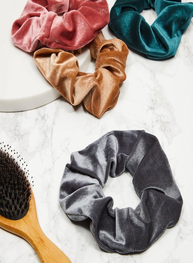 Glamlily 8 Pcs Velvet Jumbo Hair Scrunchies for Girls, Women, Elastic Ties Bands, Cute Ponytail Holder Styling Accessories, 8 Colors - Velvet Scrunchy - Image 2