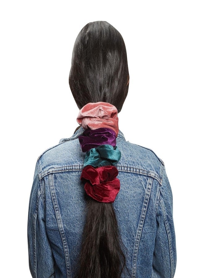 Glamlily 8 Pcs Velvet Jumbo Hair Scrunchies for Girls, Women, Elastic Ties Bands, Cute Ponytail Holder Styling Accessories, 8 Colors - Velvet Scrunchy - Image 5
