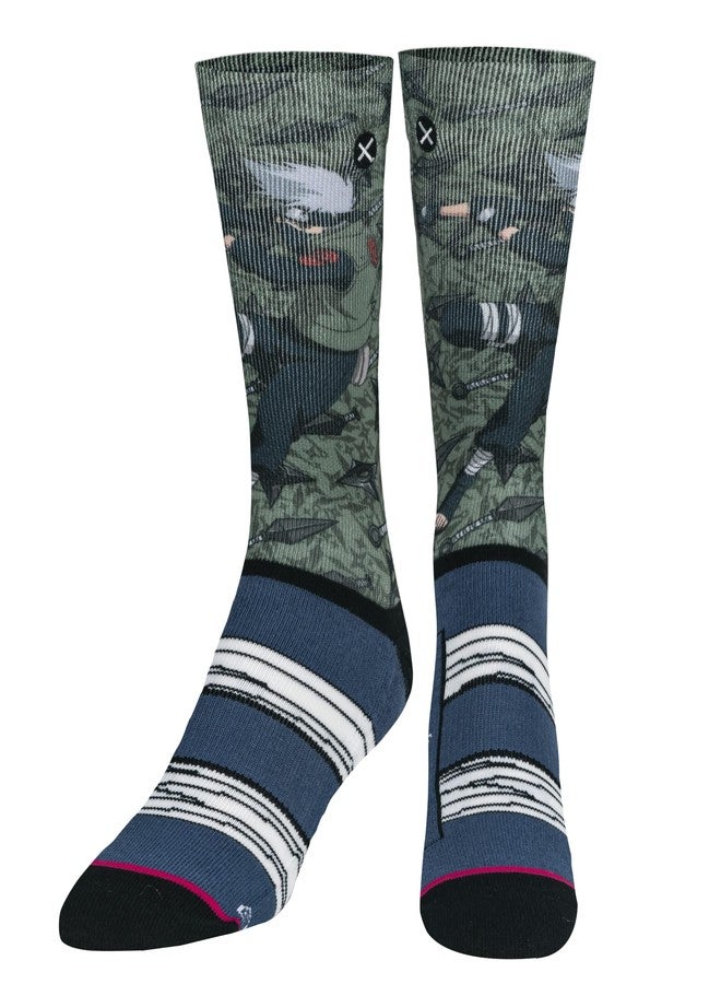 Odd Sox, Naruto, Kakashi Kunais, Fun Anime Print Crew Socks, Men & Women, Large - Image 2