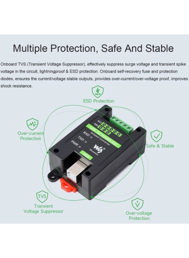 ويف شير محول Waveshare 23949 معزول من USB إلى RS485/422، مزود بشريحتي FT232RL وSP485EEN - Image 4