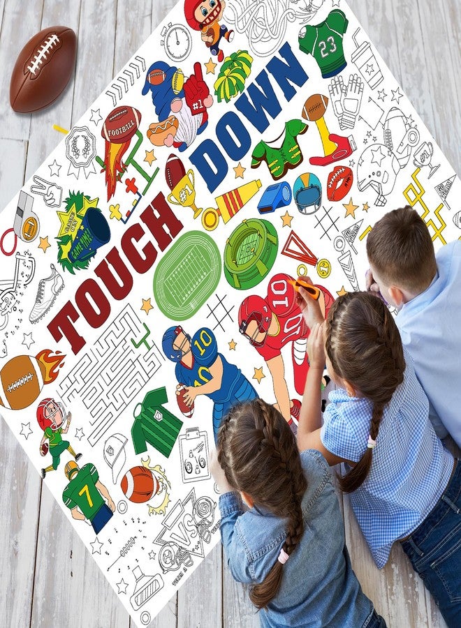 هواف ملصق تلوين كرة القدم من HOWAF مع 24 قلم طلاء (12 لونًا)، ملصق تلوين عملاق لكرة القدم، لافتة مفرش طاولة لكرة القدم، هدية عيد ميلاد، لوازم حفلات الفنون والحرف اليدوية للفصول الدراسية - Image 5