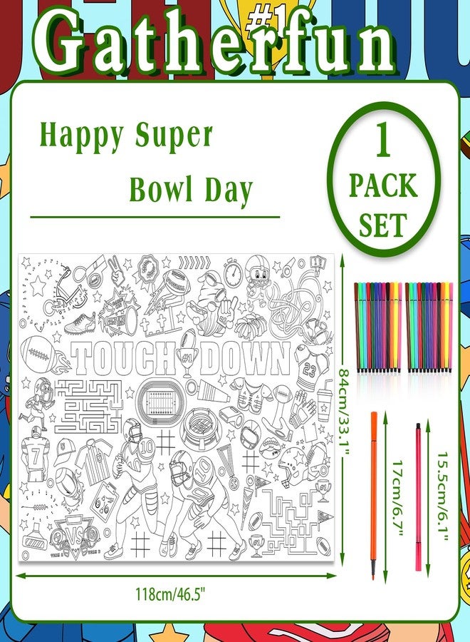 هواف ملصق تلوين كرة القدم من HOWAF مع 24 قلم طلاء (12 لونًا)، ملصق تلوين عملاق لكرة القدم، لافتة مفرش طاولة لكرة القدم، هدية عيد ميلاد، لوازم حفلات الفنون والحرف اليدوية للفصول الدراسية - Image 2