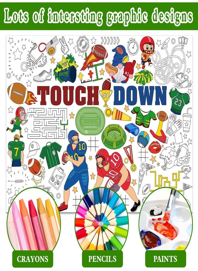 هواف ملصق تلوين كرة القدم من HOWAF مع 24 قلم طلاء (12 لونًا)، ملصق تلوين عملاق لكرة القدم، لافتة مفرش طاولة لكرة القدم، هدية عيد ميلاد، لوازم حفلات الفنون والحرف اليدوية للفصول الدراسية - Image 4