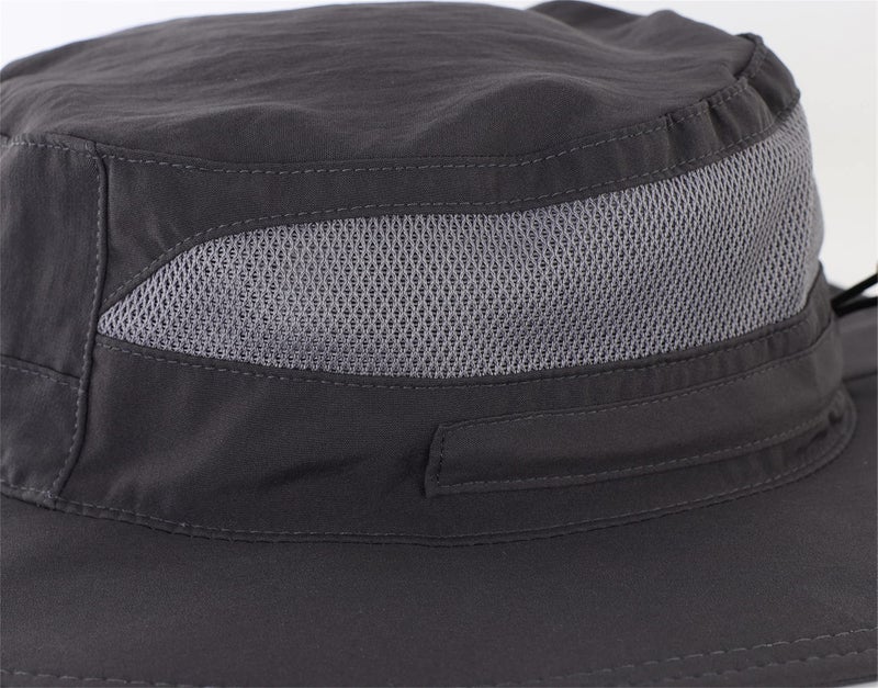 Connectyle Men's Outdoor Mesh Boonie Sun Hat Wide Brim UV Protection Fishing Hat (Dark Grey) - Image 2