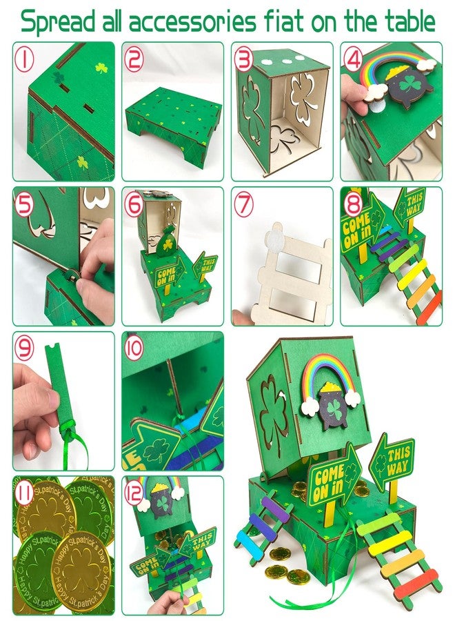 Asekonc St Patrick's Day Leprechaun Trap Kit for DIY St. Patrick's Day Wood Craft Leprechaun Kit to Make A Trap to Catch A Leprechaun, St Patricks Day Decorations Toys Gifts - Image 3
