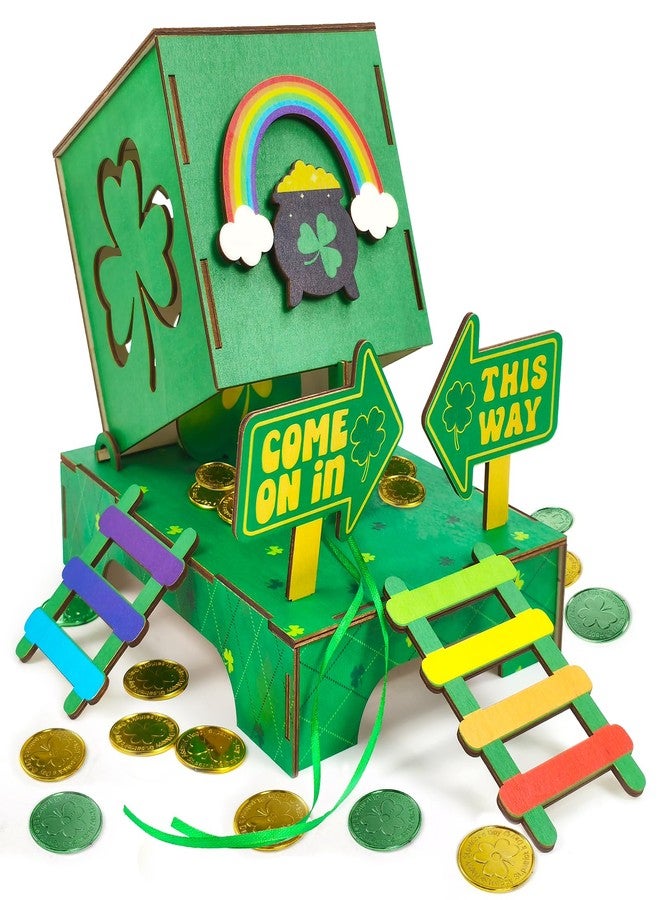 Asekonc St Patrick's Day Leprechaun Trap Kit for DIY St. Patrick's Day Wood Craft Leprechaun Kit to Make A Trap to Catch A Leprechaun, St Patricks Day Decorations Toys Gifts - Image 1