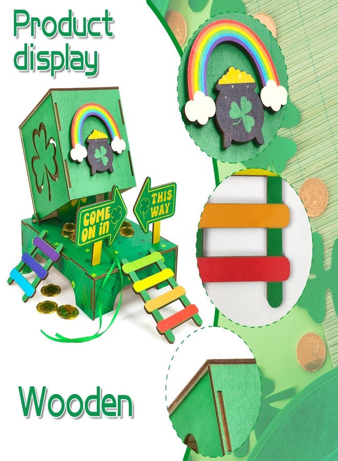 Asekonc St Patrick's Day Leprechaun Trap Kit for DIY St. Patrick's Day Wood Craft Leprechaun Kit to Make A Trap to Catch A Leprechaun, St Patricks Day Decorations Toys Gifts - Image 2