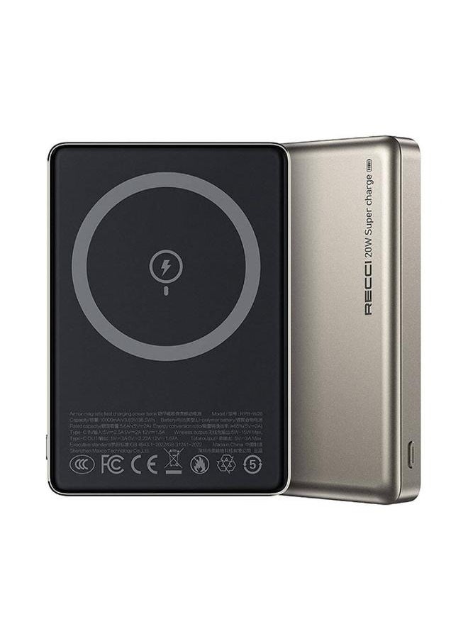 Recci - Recci RPB-W26 Armor Series Ultra Thin PD 20W Fast Charging Wireless Powerbank 15W 10000mAh - Image 1
