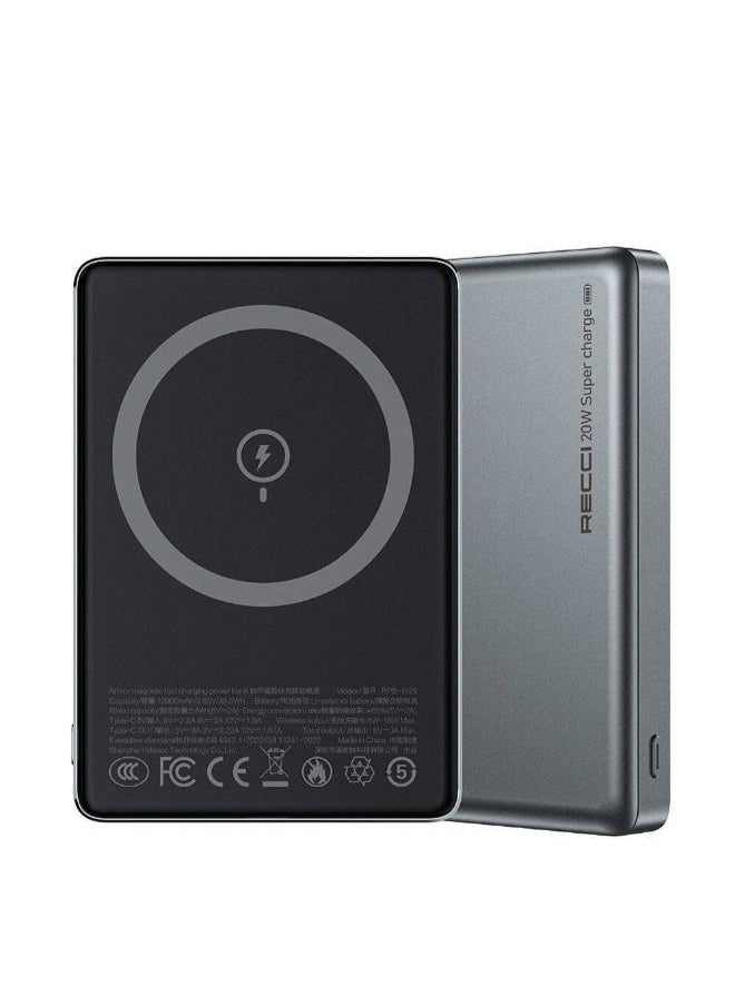 Recci - Recci RPB-W26 Armor Series Ultra Thin PD 20W Fast Charging Wireless Powerbank 15W 10000mAh - Image 1