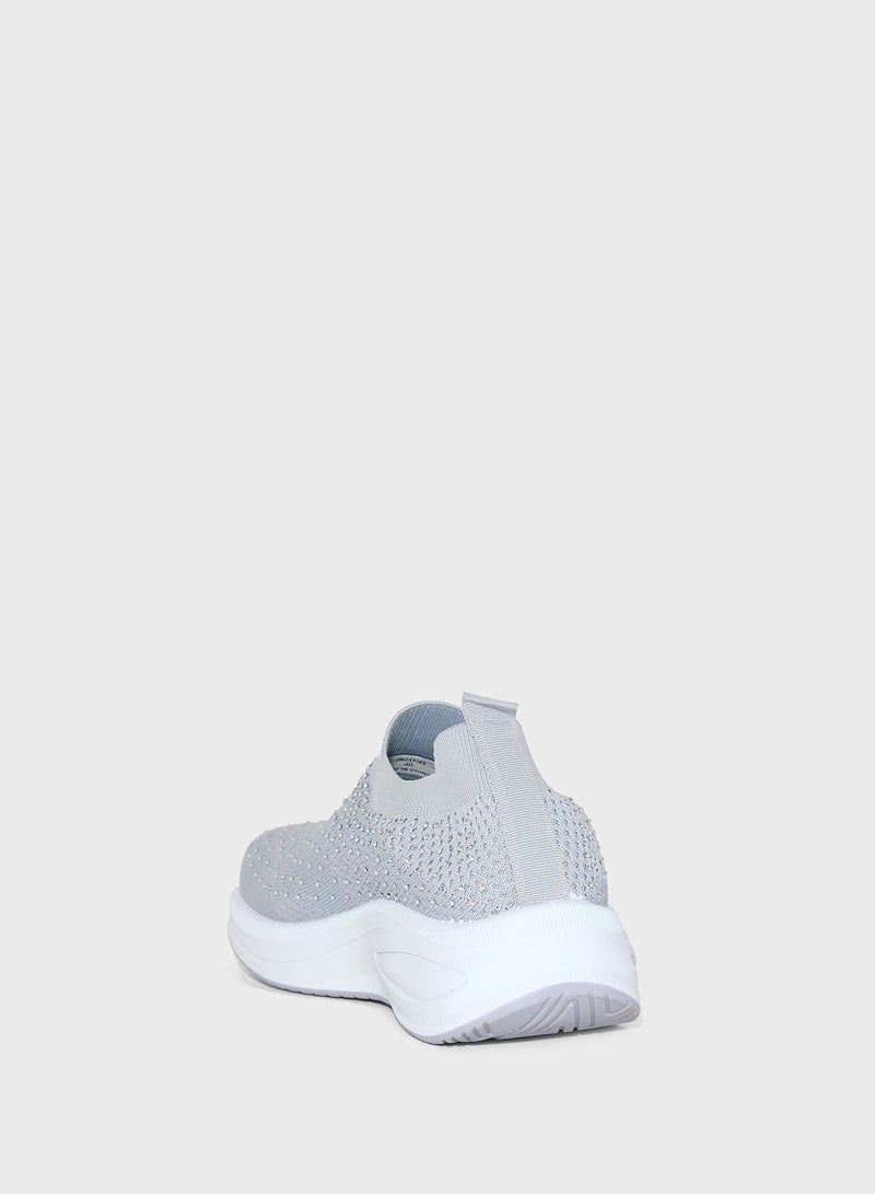 Ginger Diamante Knit Slip On Comfort Shoe  - Image 2