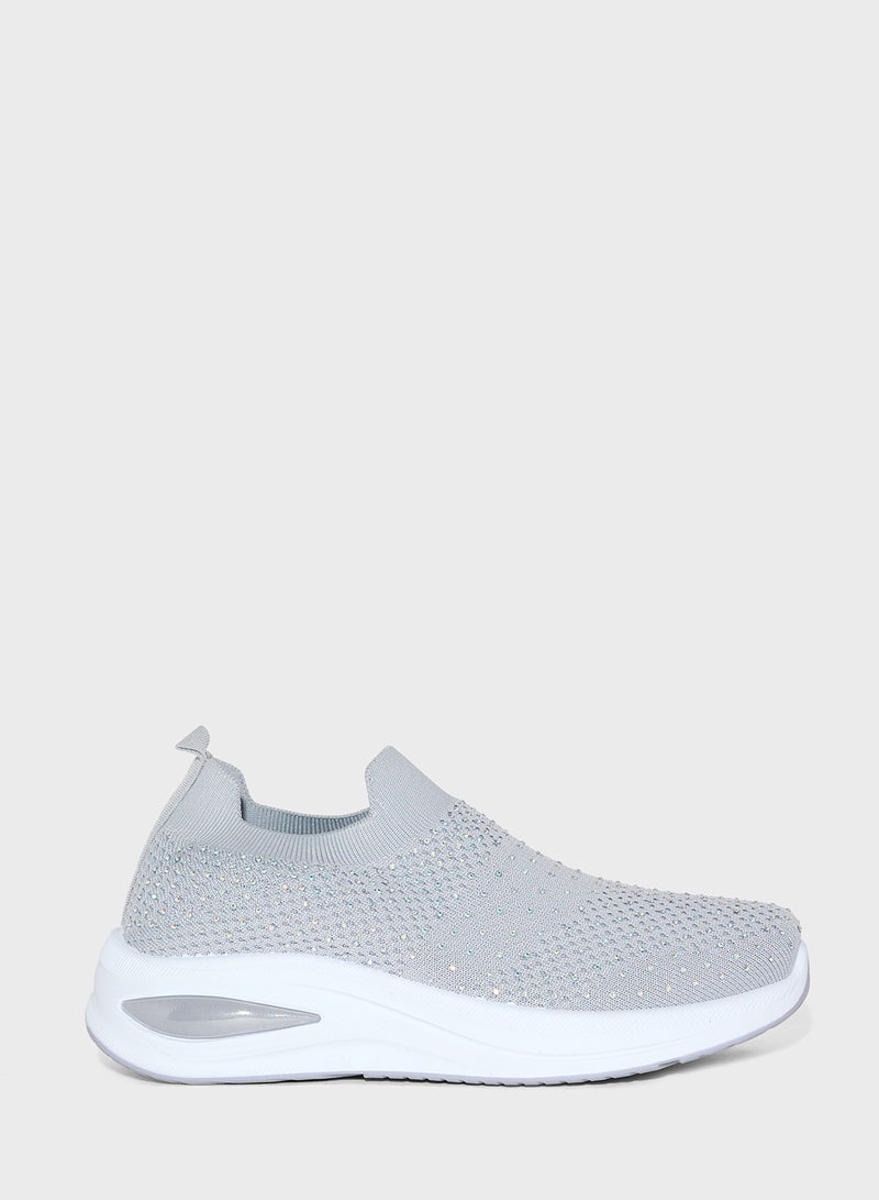 Ginger Diamante Knit Slip On Comfort Shoe  - Image 1