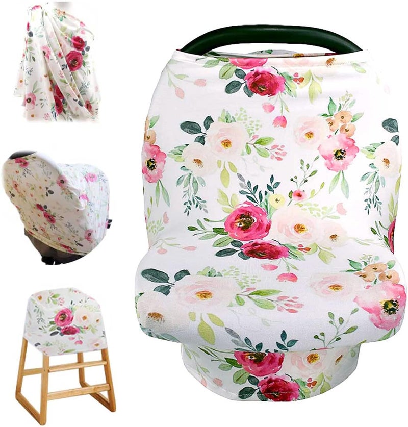 TANOFAR Stretchy Baby Carseat Cover with 4-in-1 Multi-use for Baby Carseat & Nursing/Breastfeeding Infinity - Image 1