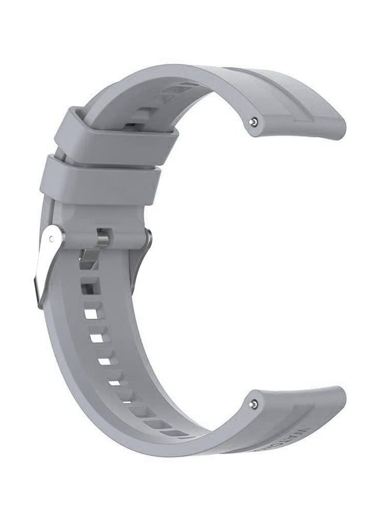 Strap Silicone Band 22MM For Samsung galaxy watch 3 45mm /watch 46mm/Gear S3/Huawei watch GT3 46MM/GT2E/GT 46mm/GT2 Pro/GT2 46MM/honor Magic Watch2 46mm/Amazfit GTR4/GTR3/2/2e Grey - Image 3