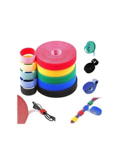 Kuwes KUWES 10mm - 1 meter - 6 colors Strap Adhesive Fastener Tape Cable Ties Reusable Double Side Hook Loop Cable Tie, Nylon Fastening Tape Wire Organizer, Interlocking Fastening Cable Binder Tie  - Image 4