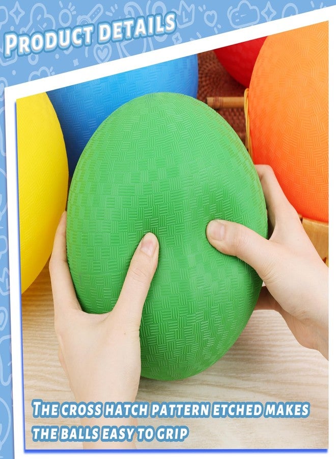 LovesTown Inflatable Playground Ball, 8.5 Inch Dodgeballs Kickballs with Air Pump, for 4 Square Ball Games, Sports Toys, Green - Image 3