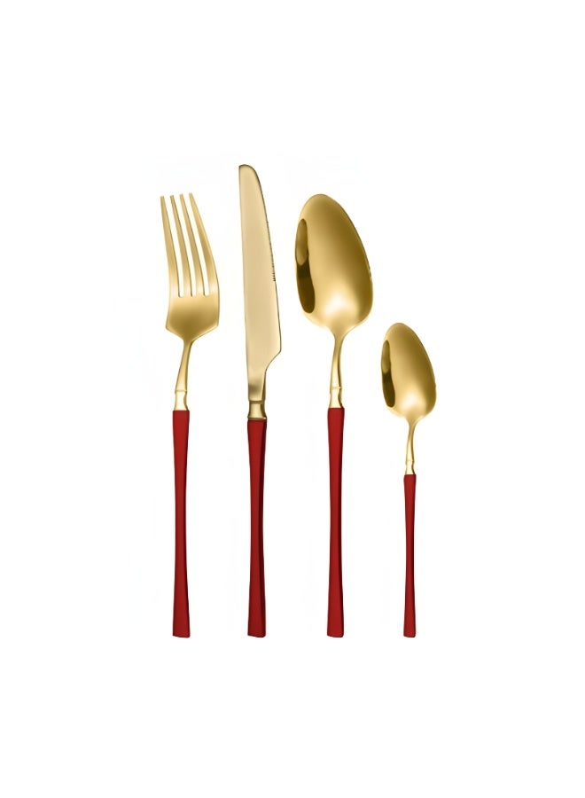 VALORIS Spoon, Knife and Fork Set – Colorful Cutlery Set with Tea Spoons, Table Spoons & Forks | Kitchen Utensils Set for Dining, Camping & Travel | Stainless Steel Cutlery Set for Home Kitchen - Image 1