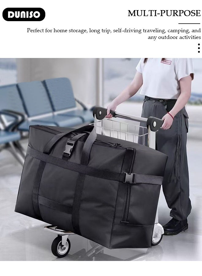 DUNISO Foldable Travel Duffel Bag Moving Storage Organizer Bags Waterproof & Tear Resistant Weekender Overnight Bag for Camping Travelling Cycling Storage Shopping Gym Sports  - Image 3