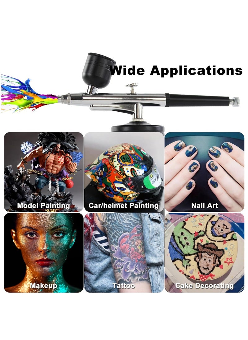 Generic Nail Art Airbrush Pen Set, Wireless Airbrush Set with Air Compressor, Portable Handheld Cordless Mini Rechargeable Air Brush for Makeup, Cake Decoration, Nail Art, Tattoos, and Face Painting (Black)  - Image 5