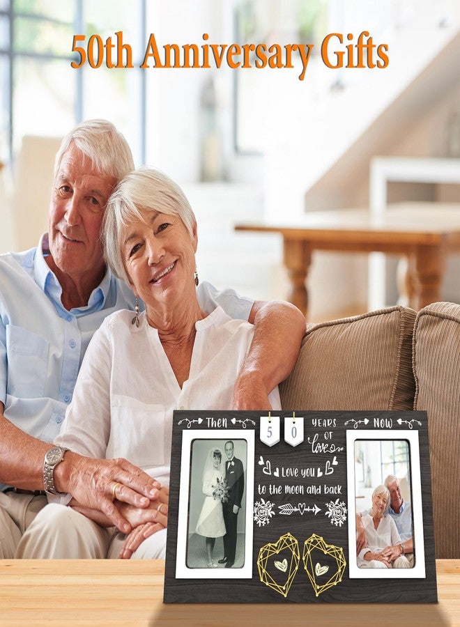 ZCPTZ Then & Now Anniversary Picture Frame - 1-99 Years Anniversary Wedding Gift for Couple, Engagement Bridal Shower Gifts for Couples Wood Photo Frame Holds Two 4x6 Inches Photos-Black - Image 5