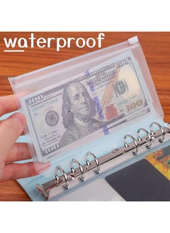 Antler 12Pcs A6 Size Binder Pockets 6 Holes Budget Cash Envelopes For Budgeting Clear Zipper Folders Loose Leaf Bags For A6 6 Ring Budget Binder Waterproof Pvc Document Pouch Filing Bags  - Image 4