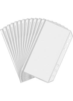 Antler 12Pcs A6 Size Binder Pockets 6 Holes Budget Cash Envelopes For Budgeting Clear Zipper Folders Loose Leaf Bags For A6 6 Ring Budget Binder Waterproof Pvc Document Pouch Filing Bags  - Image 1