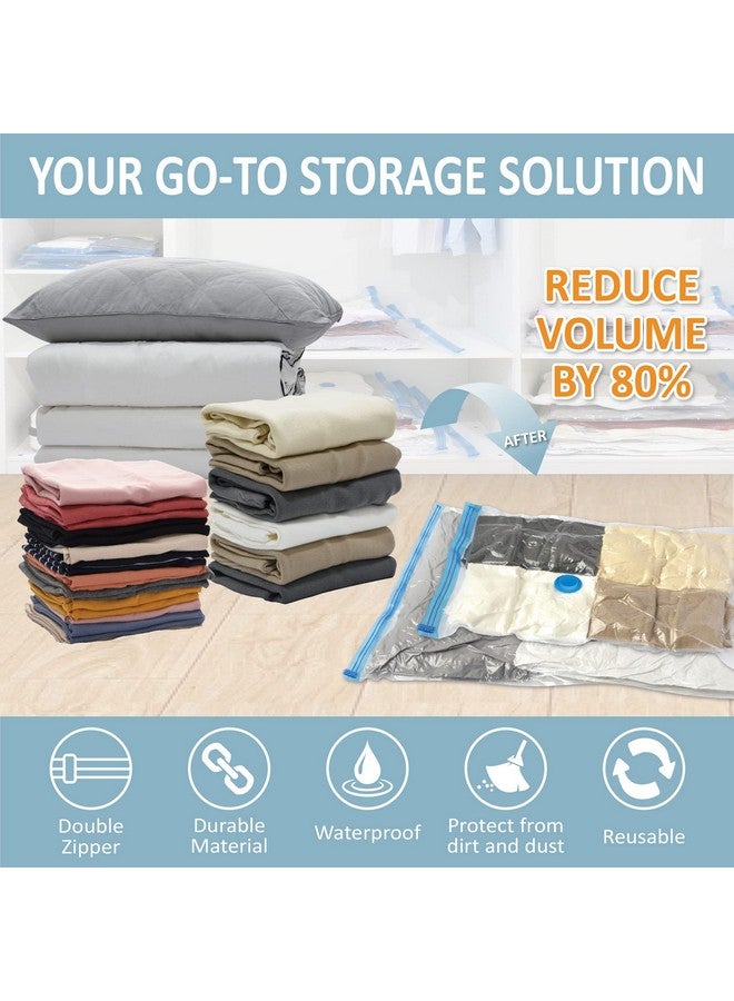 Cozy Essential 8 Pack Vacuum Storage Bags, Space Saver Bags (2 Jumbo/2 Large/2 Medium/2 Small) Compression Storage Bags for Comforters and Blankets, Vacuum Sealer Bags for Clothes Storage, Hand Pump Included - Image 2