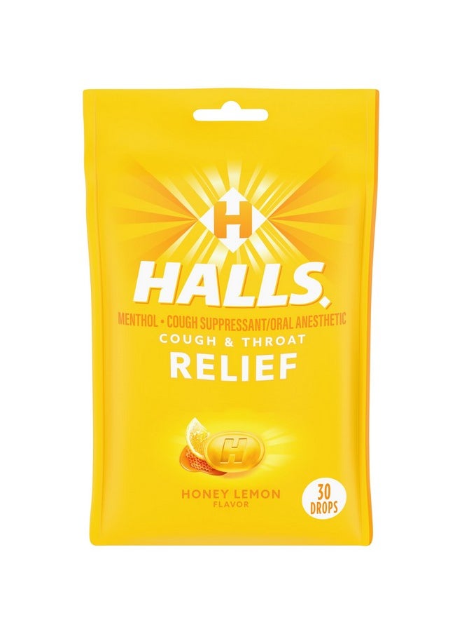 Halls HALLS Relief Honey Lemon Cough Drops, 30 Drops  - Image 1