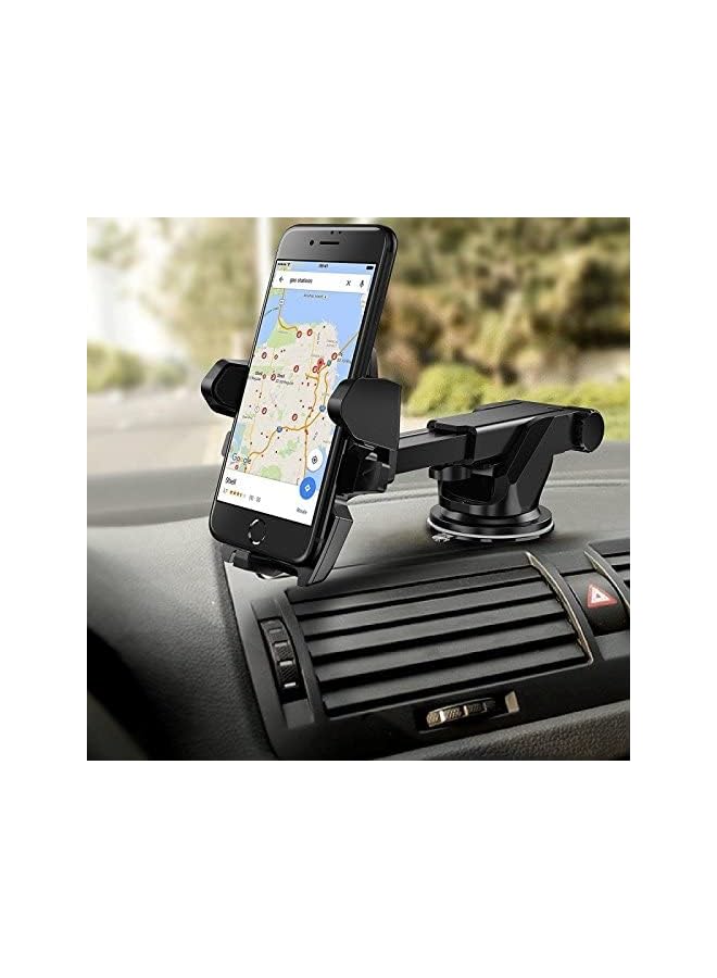 Trands Easy One Touch Car Dashboard And Windshield Mount Phone Holder, Black - Image 5